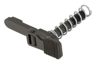 Forward Controls Design Ambidextrous AR-15 Magazine Release features a standard serrated button with an olive drab green finish